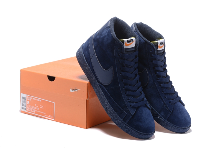 Women Nike Blazer Mid PRM VNTG All Deep Blue Shoes